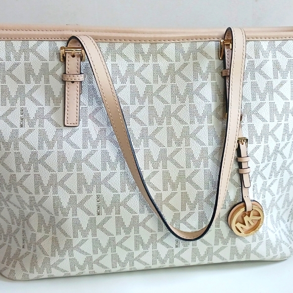 Michael Kors Handbags - Michael Kors Jet Travel Set Top Zip Signature Monogram Tote | Like New